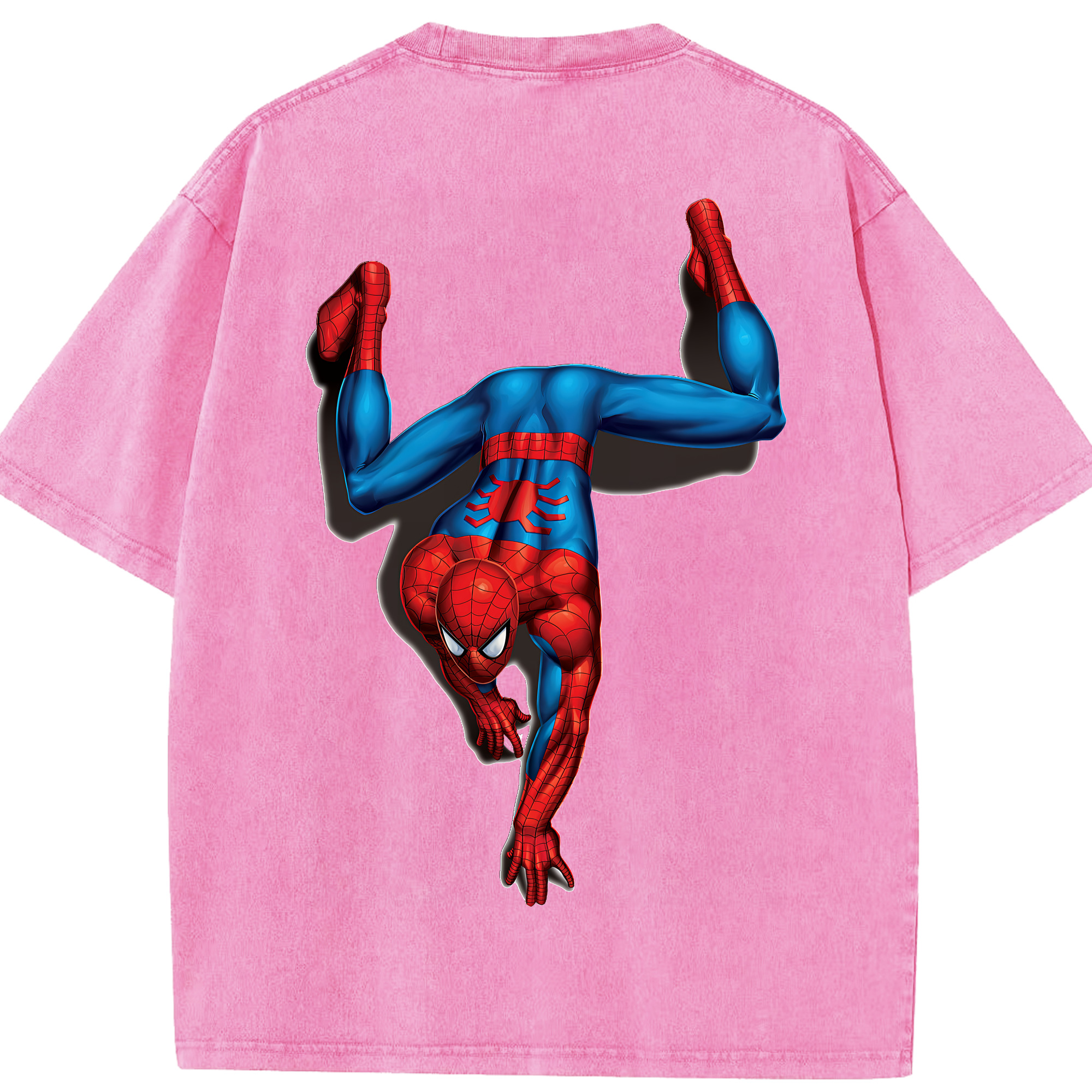 （画像用） Spider Man スパイダーマン 綿100% ヴィンテージ風 半袖Tシャツ（背面プリント）